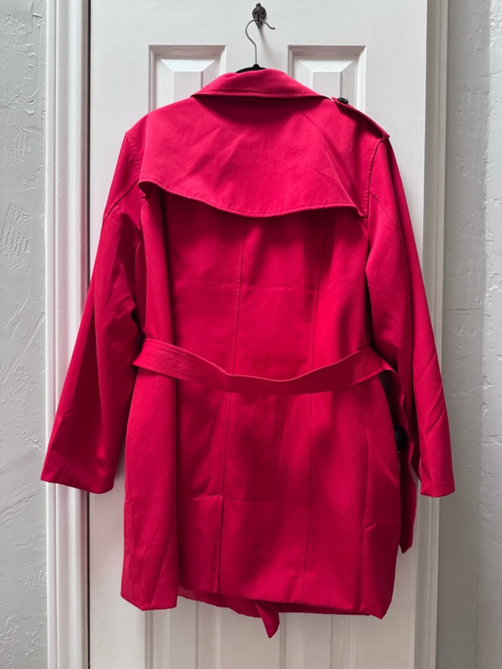 NWT Lands’ End 18W Trench Coat, Bright Cardinal - Picture 2 of 8